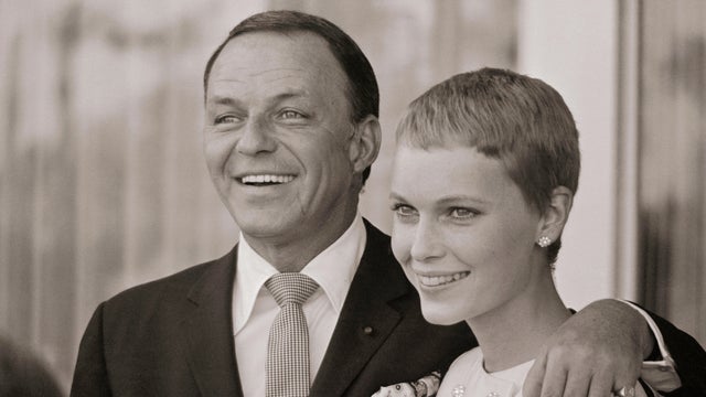 Mia Farrow and Frank Sinatra Posing Together 