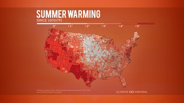 Summer warming nationwide 