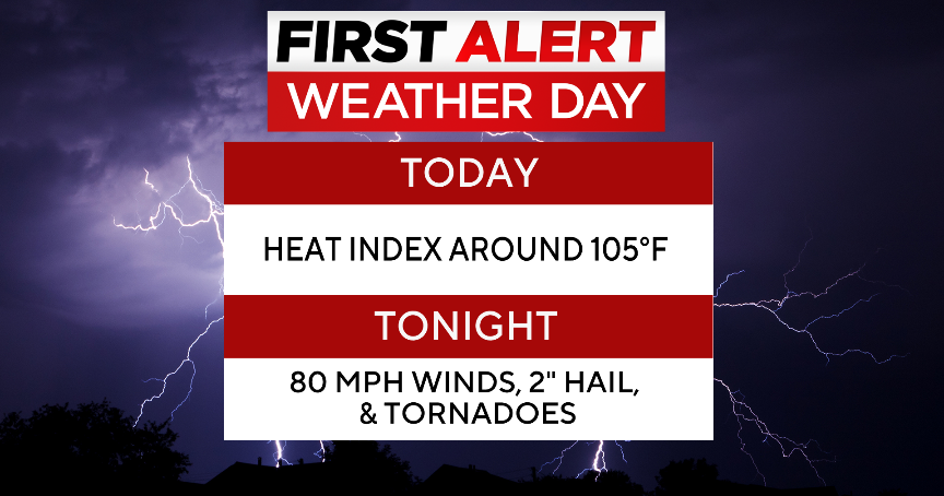 Threat of large hail, destructive winds and tornadoes possible across North Texas 