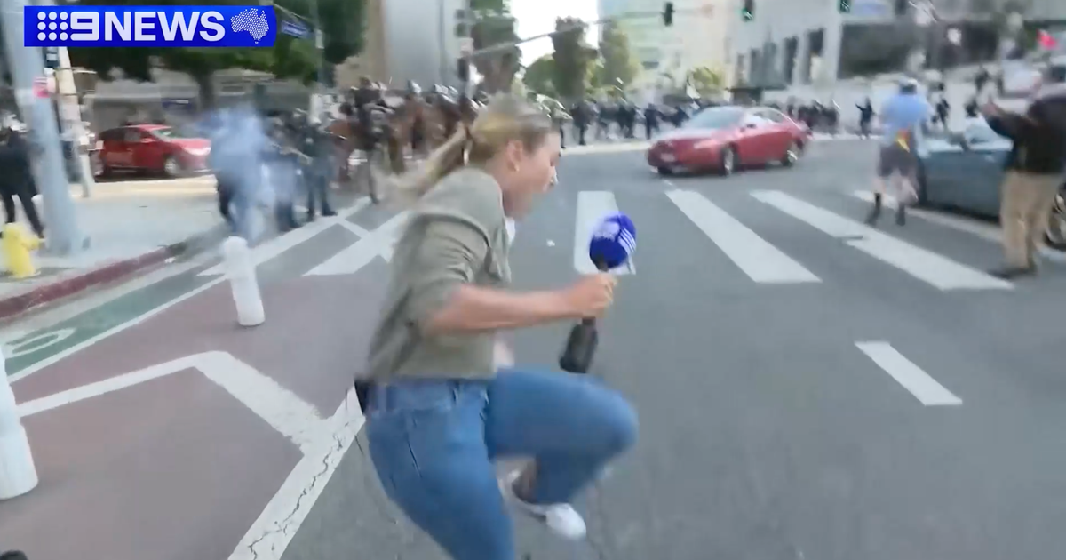 Reporter covering L.A. protests hit by rubber bullet on live TV 